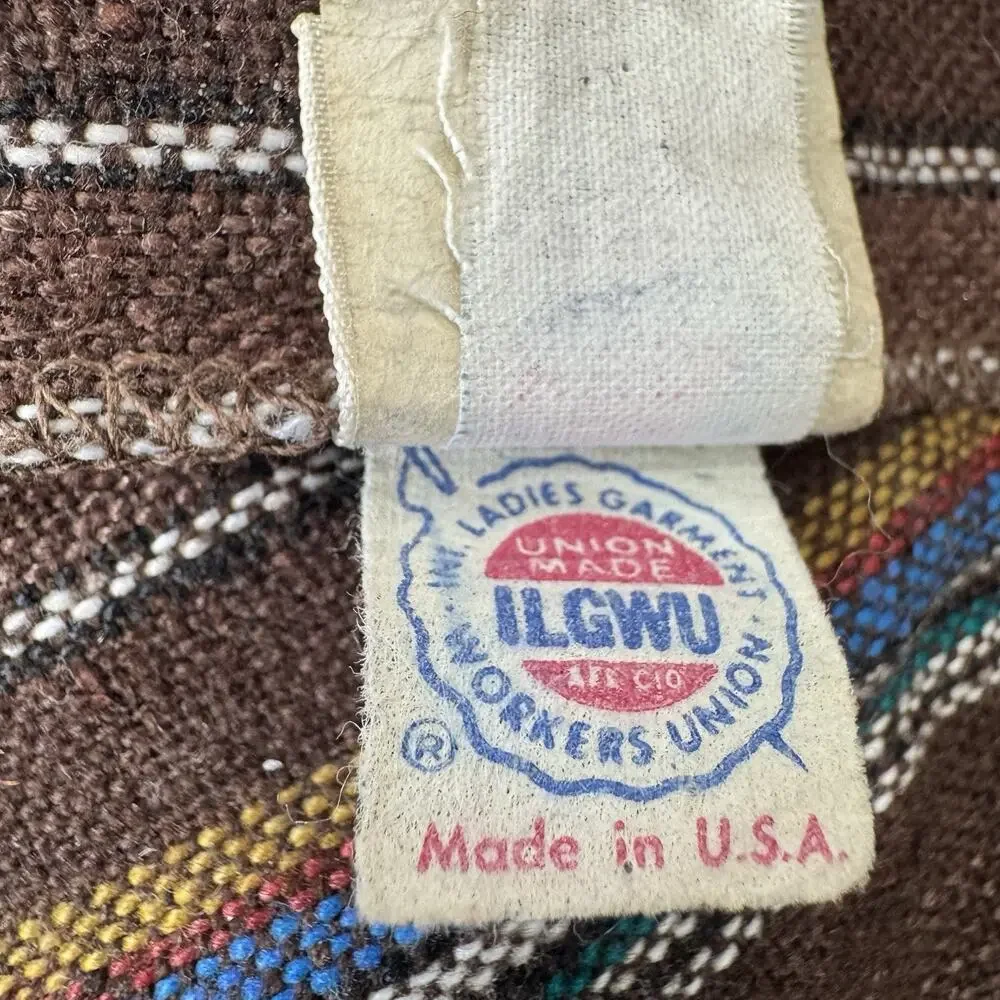 Vintage Juniors Brown Chevron Stripe A-Line Skirt Academia Union Made